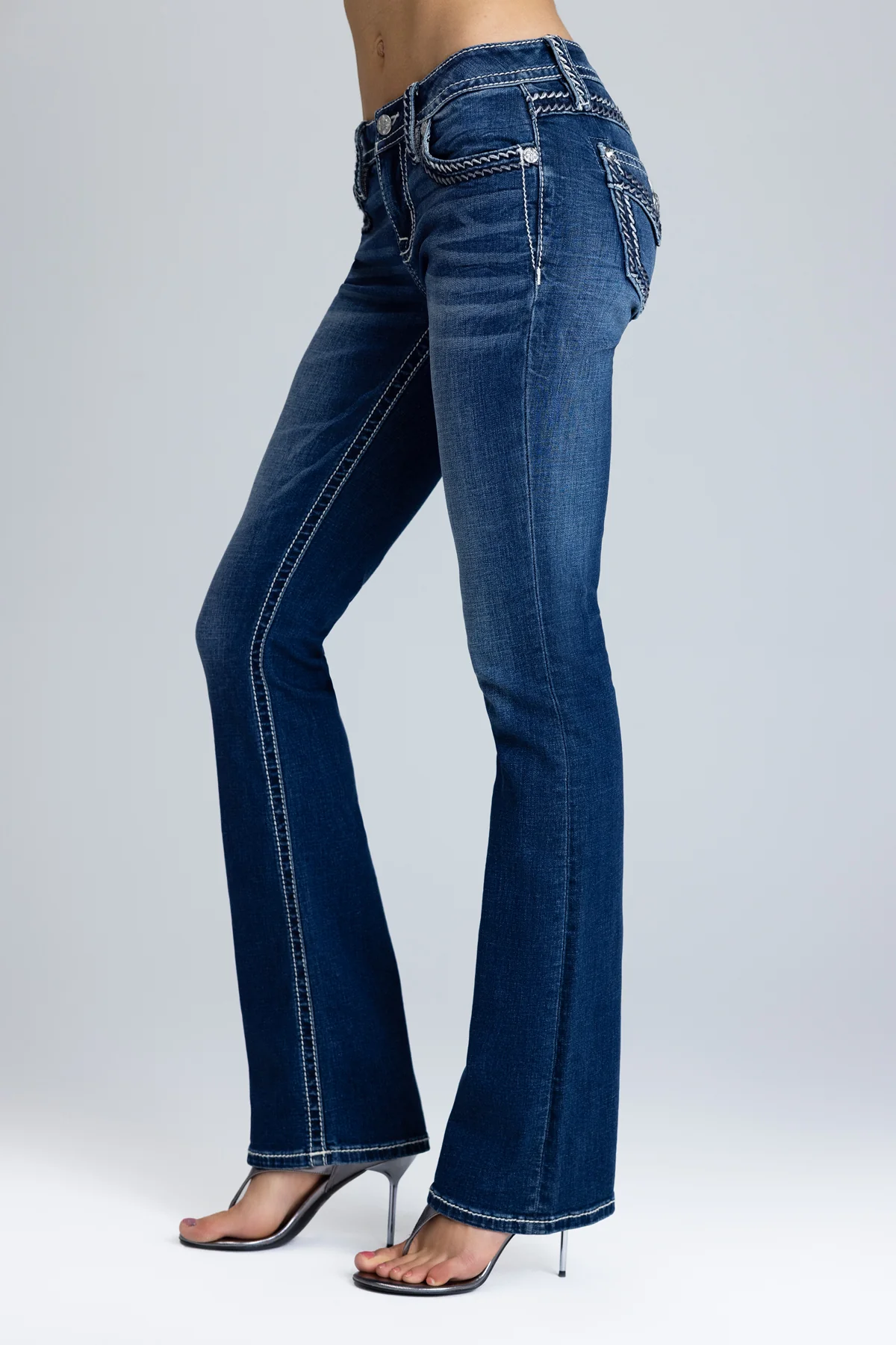 Caroline Stitched Bootcut Jeans - Image 4