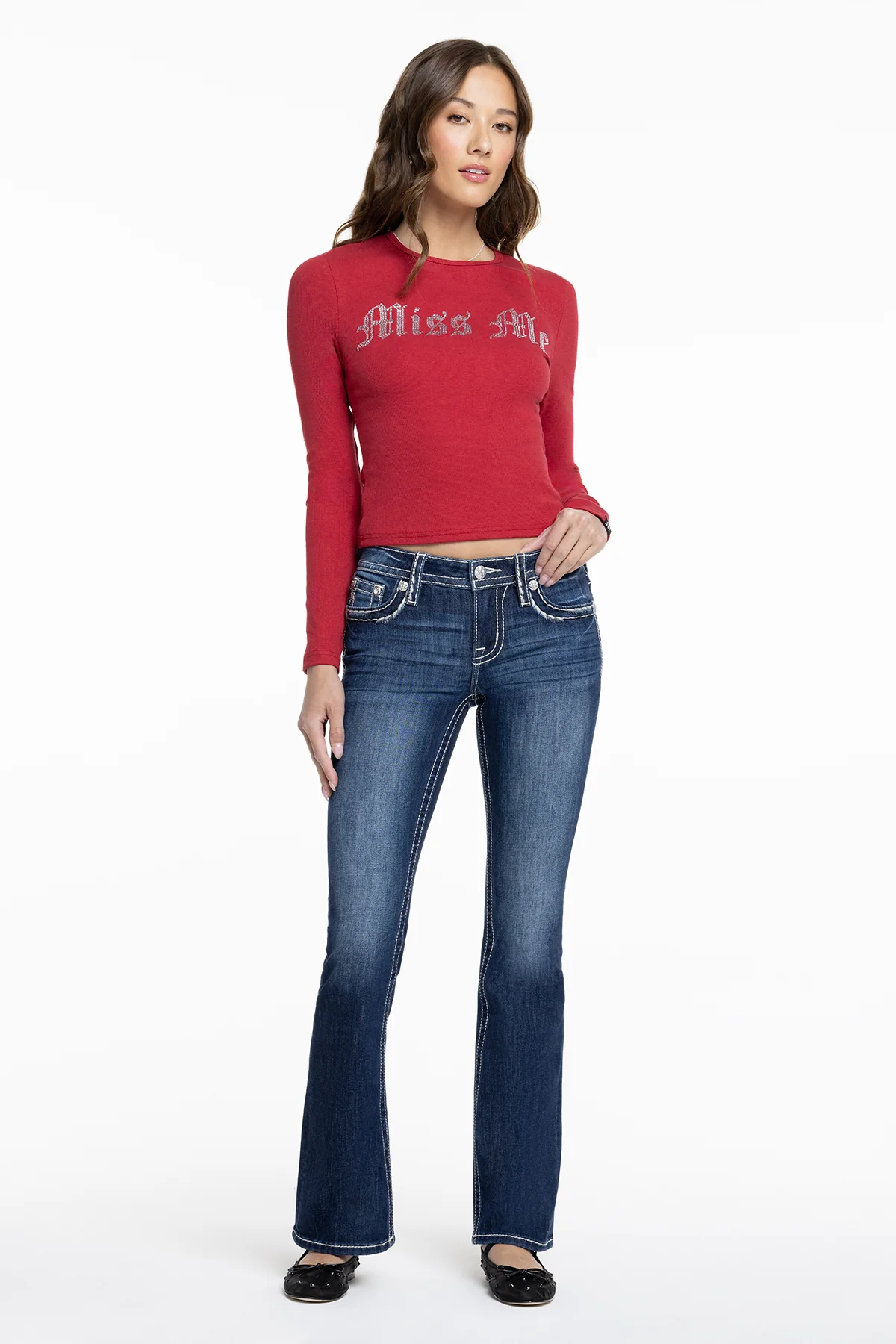 Classic Saddle Stitch Bootcut Jeans - Image 5