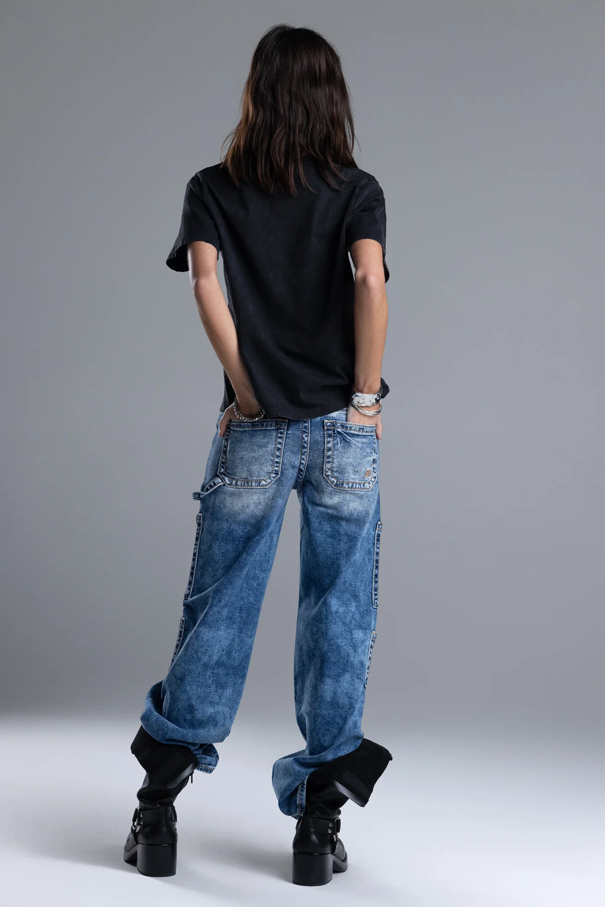 Cloud Acid Wash Utility Jeans - Image 3