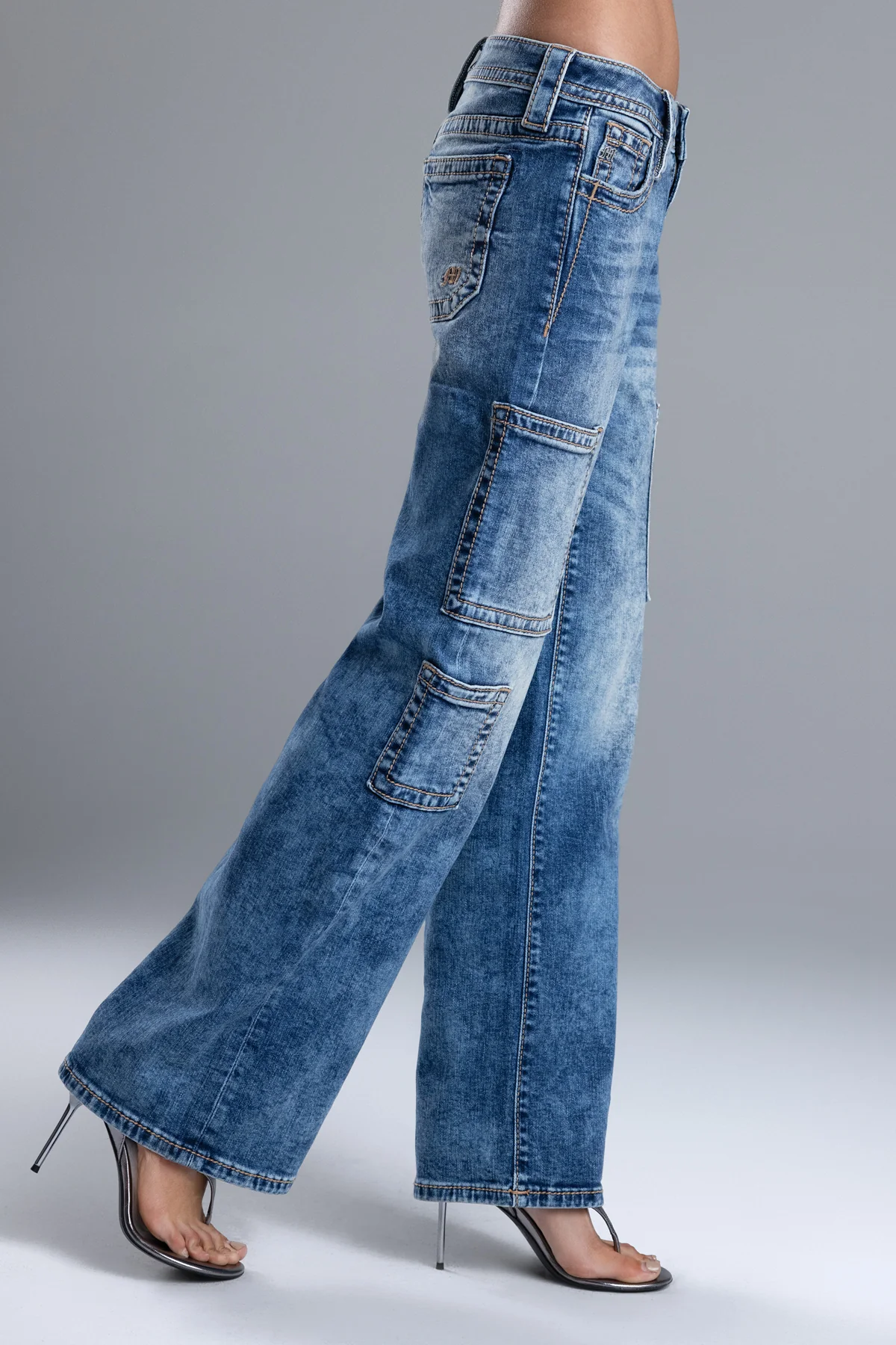 Cloud Acid Wash Utility Jeans - Image 4