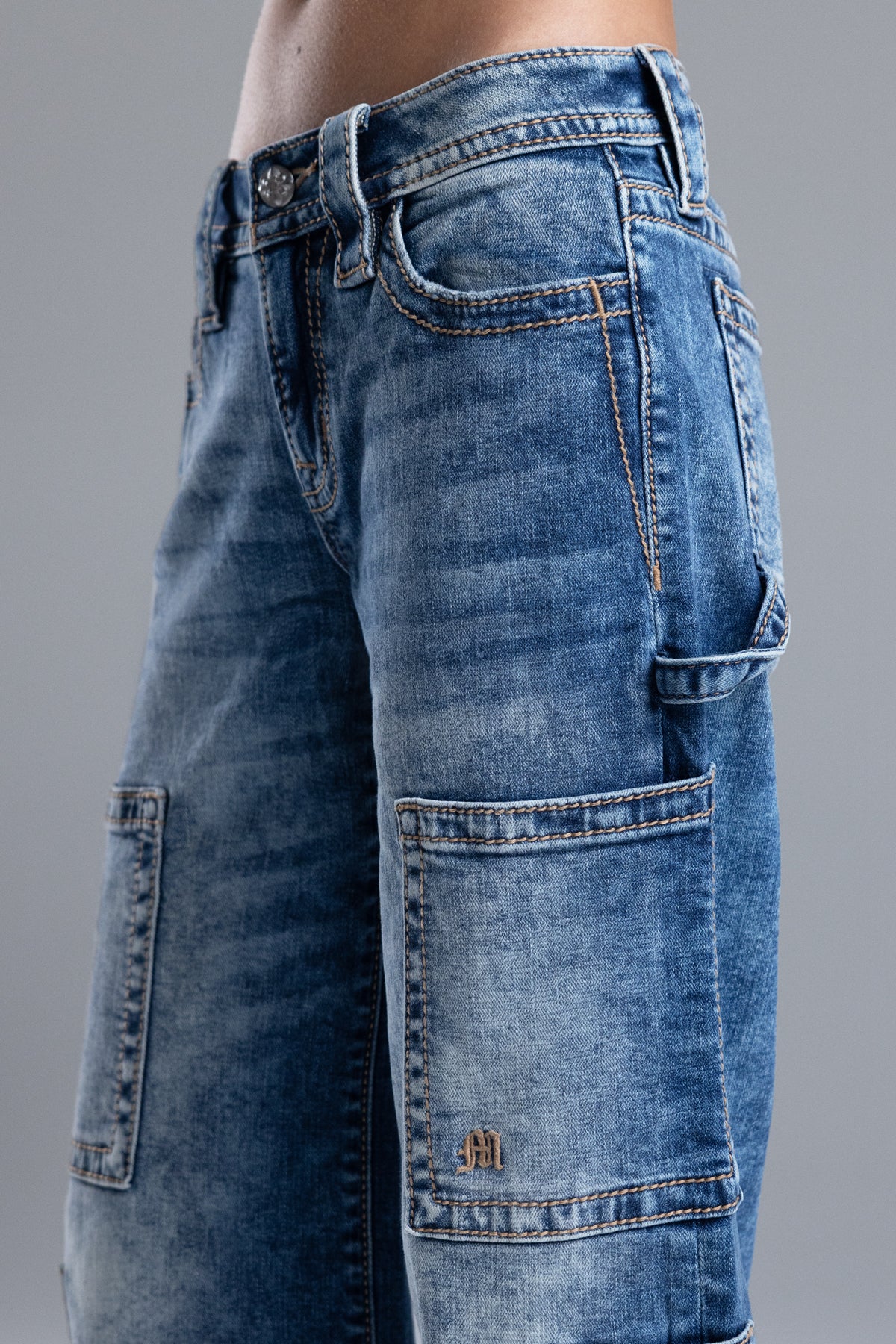 Cloud Acid Wash Utility Jeans - Image 5