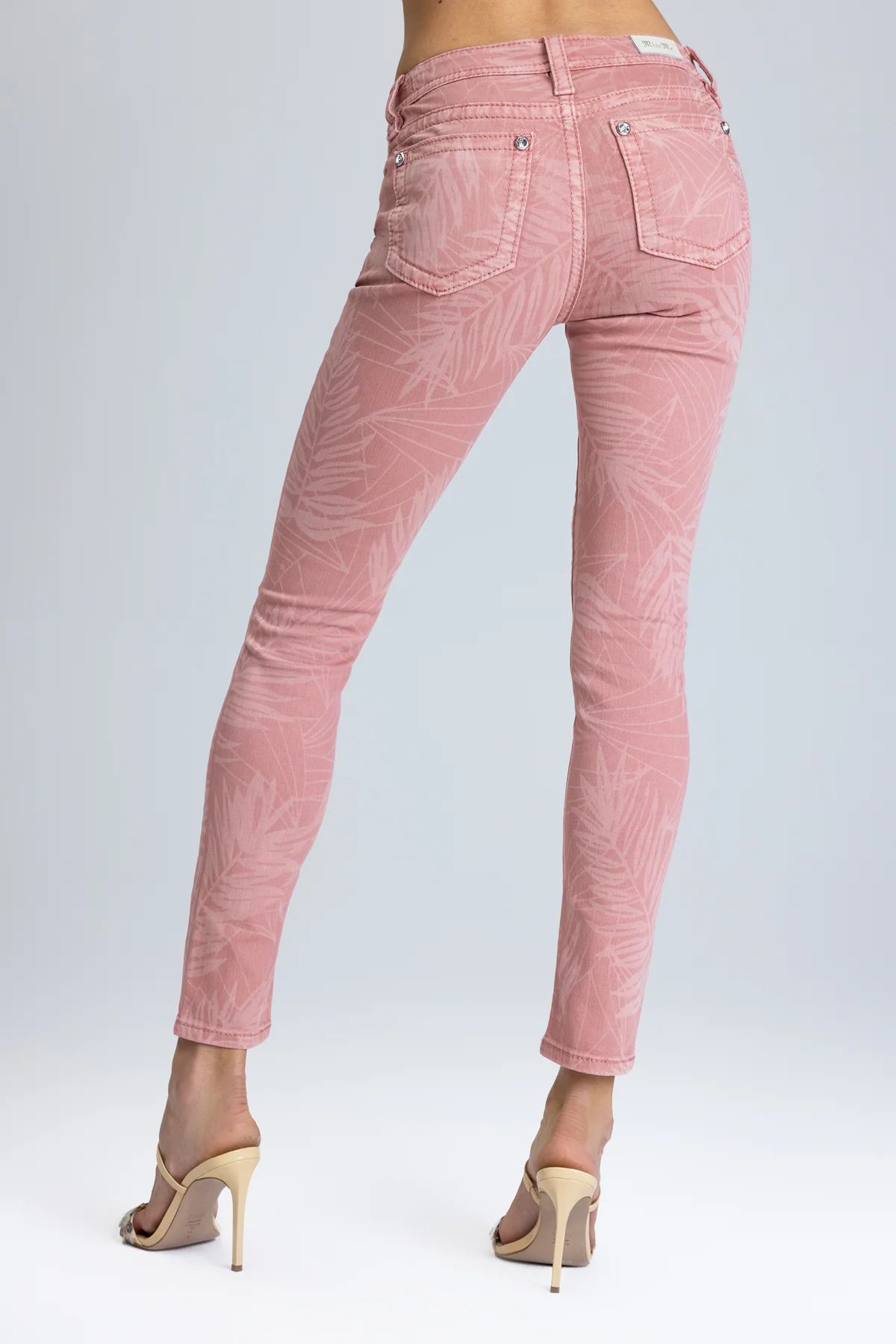 Coral Leaves Skinny Jeans - Image 6
