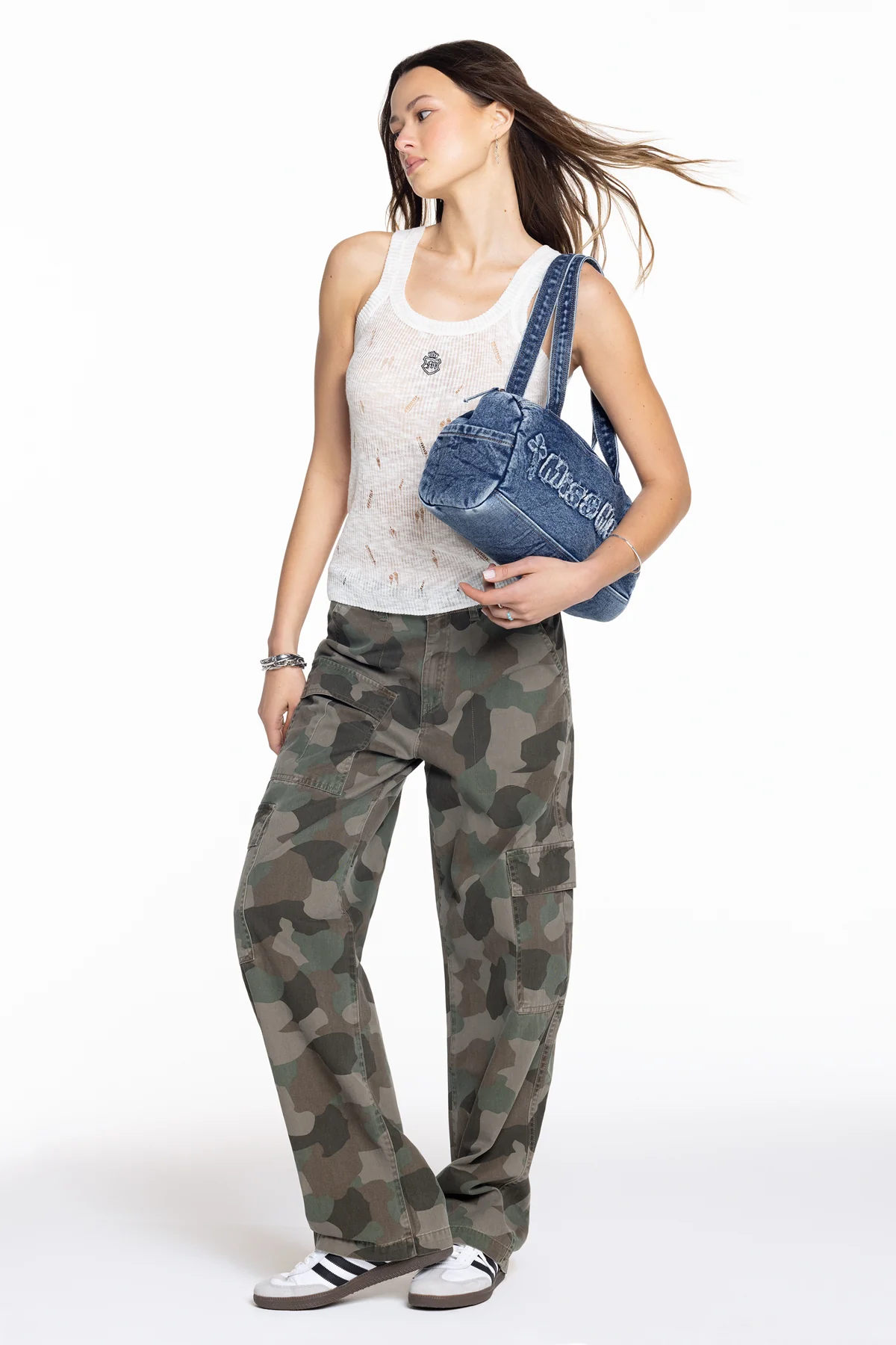 Denim Mini Duffle Bag - Image 8