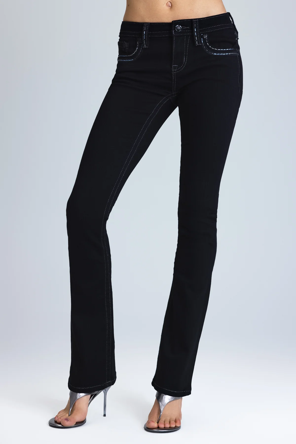Metallic Classic Black Bootcut Jeans - Image 4