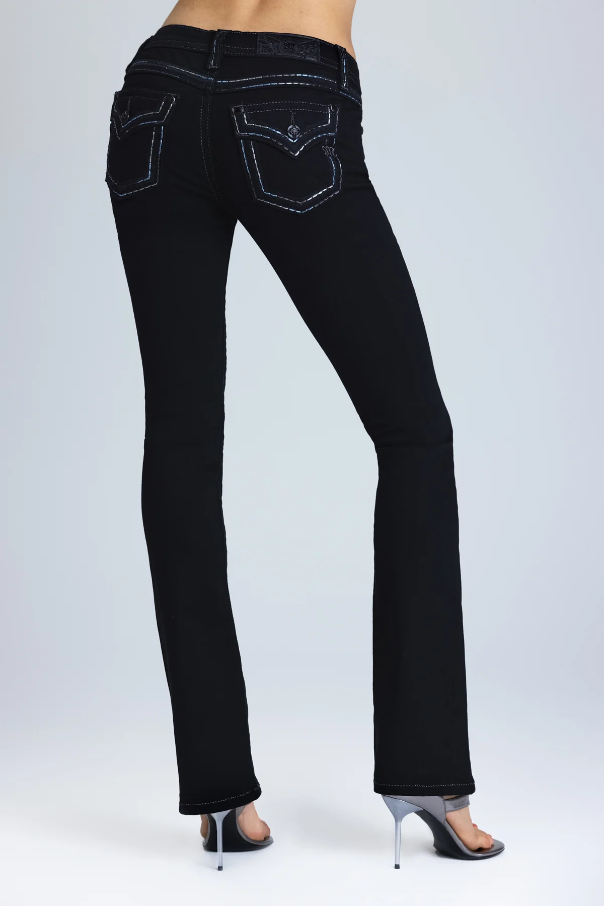 Metallic Classic Black Bootcut Jeans - Image 6