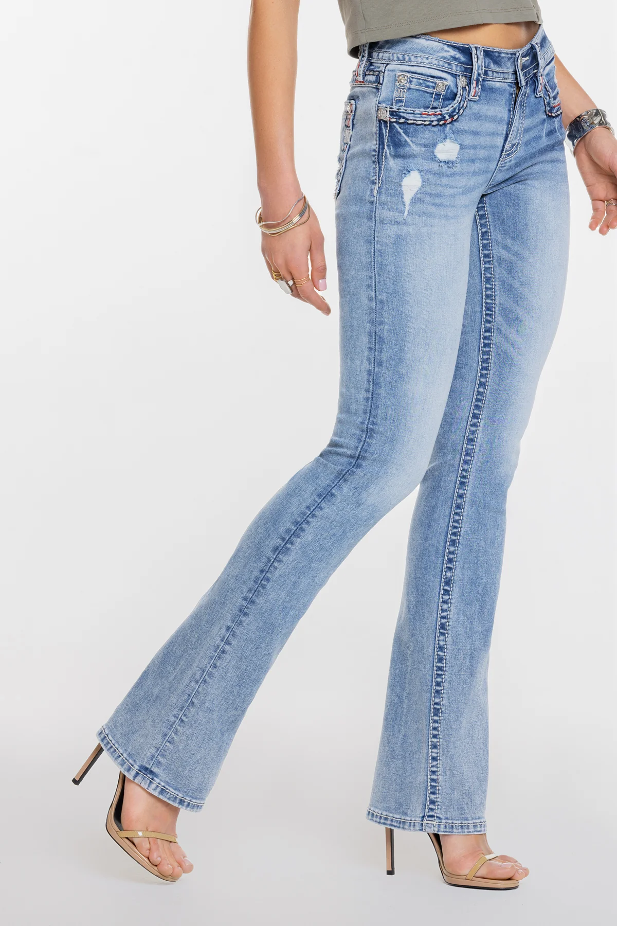 Monroe Stitched Bootcut Jeans - Image 3