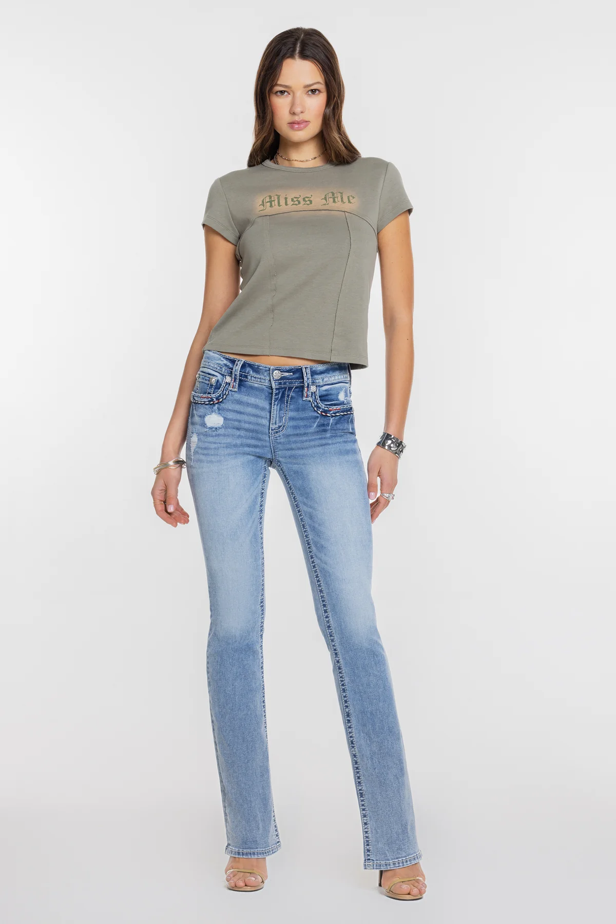 Monroe Stitched Bootcut Jeans - Image 5