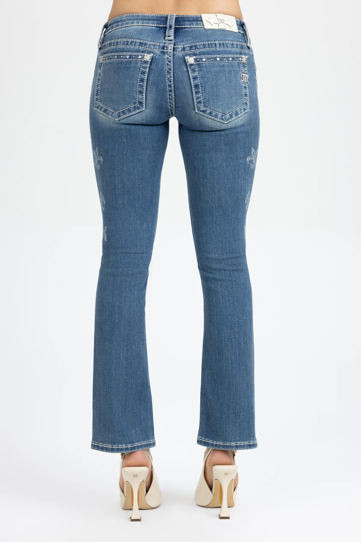 Scattered Fleur Low Rise Slim Bootcut Jeans - Image 6