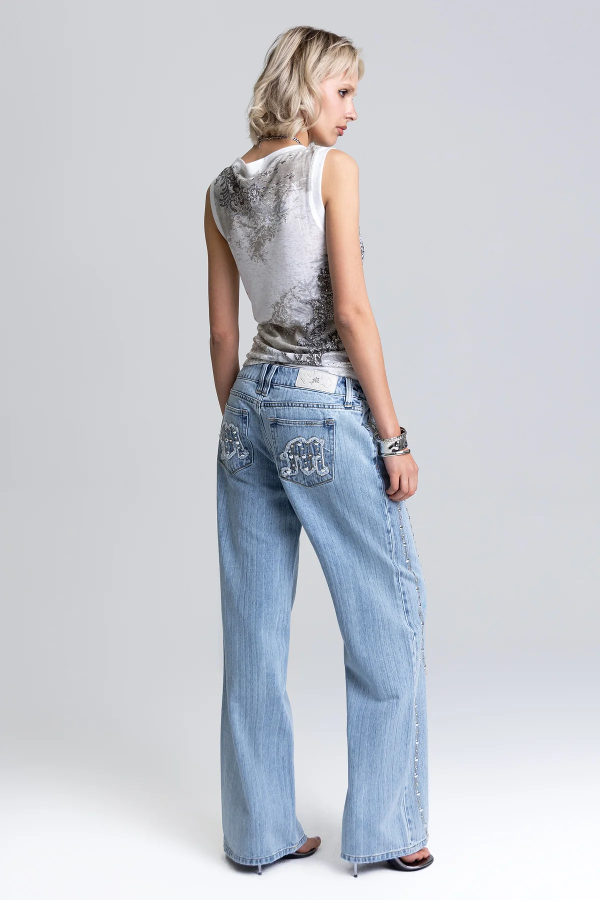 Serafina Studded Wide Leg Jeans - Image 5
